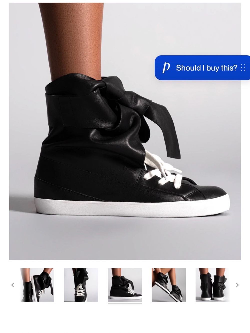 Aminah Abdul Jillil Women's Black High-Top Casual Sneakers with White Sole